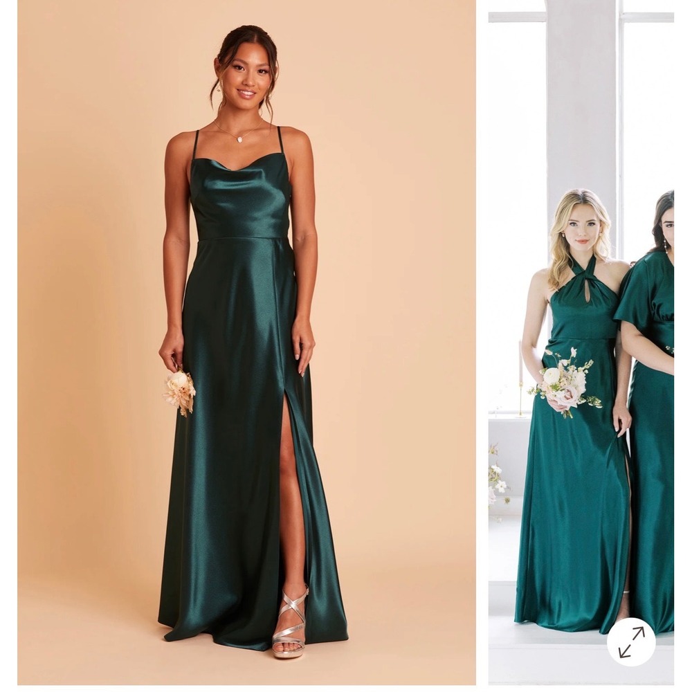 Birdy Grey Emerald Green Satin Maxi Dress